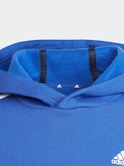 adidas Dark Blue Kids Sportswear Tiberio 3-Stripes Colourblock Fleece Hoodie - Image 5 of 7