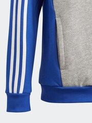 adidas Dark Blue Kids Sportswear Tiberio 3-Stripes Colourblock Fleece Hoodie - Image 6 of 7