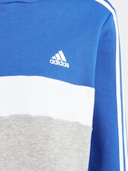 adidas Dark Blue Kids Sportswear Tiberio 3-Stripes Colourblock Fleece Hoodie - Image 7 of 7