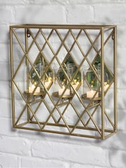 Premier Decorations Ltd None Wall Mounted Square Criss-Cross Candle Holder - Image 1 of 3