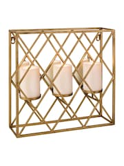 Premier Decorations Ltd None Wall Mounted Square Criss-Cross Candle Holder - Image 3 of 3