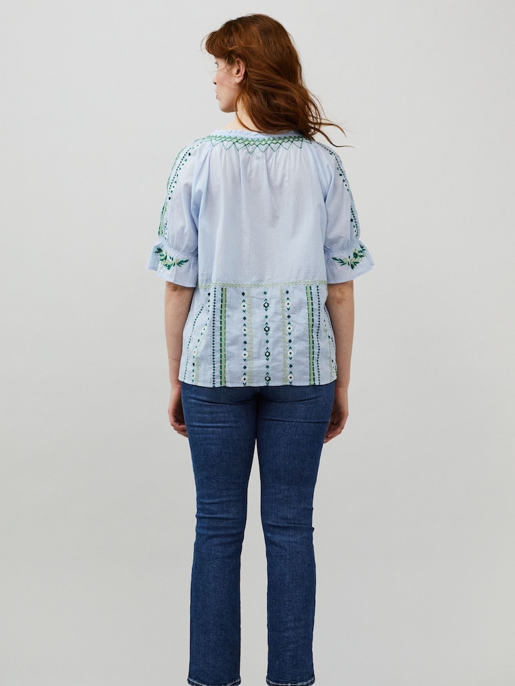 Odd Molly Blue Amira Blouse - Image 2 of 4 Odd Molly Blue Amira Blouse - Image 2 of 4