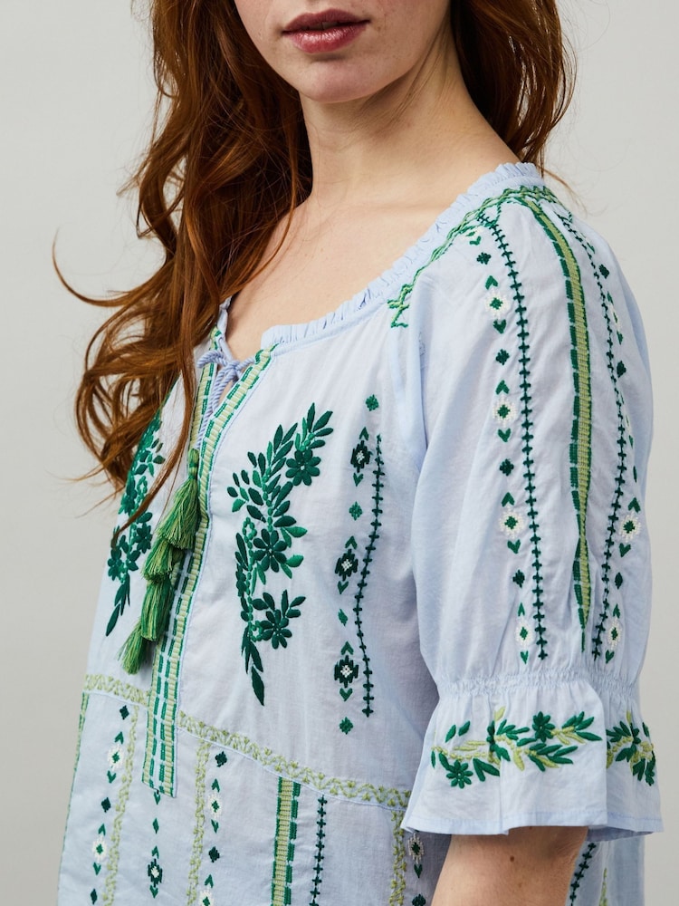 Odd Molly Blue Amira Blouse - Image 4 of 4 Odd Molly Blue Amira Blouse - Image 4 of 4