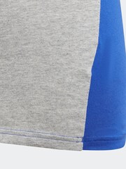 adidas Blue Kids Sportswear Tiberio 3-Stripes Colourblock 100% Cotton T-Shirt - Image 12 of 12