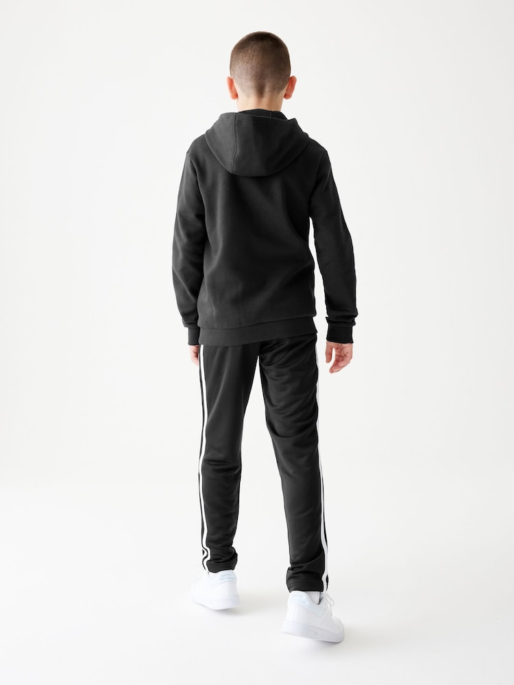 adidas Black Kids Sportswear Tiberio 3-Stripes Colourblock Fleece Hoodie - Image 2 of 8