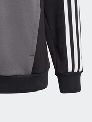 adidas Black Kids Sportswear Tiberio 3-Stripes Colourblock Fleece Hoodie - Image 6 of 8