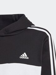 adidas Black Kids Sportswear Tiberio 3-Stripes Colourblock Fleece Hoodie - Image 7 of 8