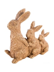 Premier Decorations Ltd None Wood Cut Effect Rabbit Family - Image 1 of 1