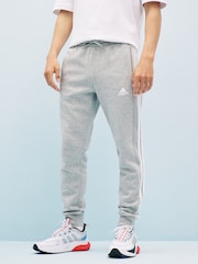 adidas Dark Grey Essentials 3 Stripe Joggers - Image 1 of 7