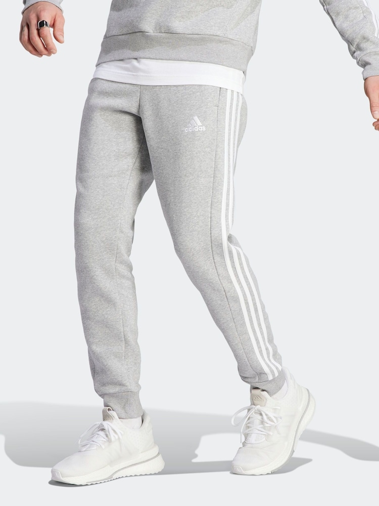 adidas Dark Grey Essentials 3 Stripe Joggers - Image 2 of 7