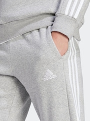 adidas Dark Grey Essentials 3 Stripe Joggers - Image 5 of 7
