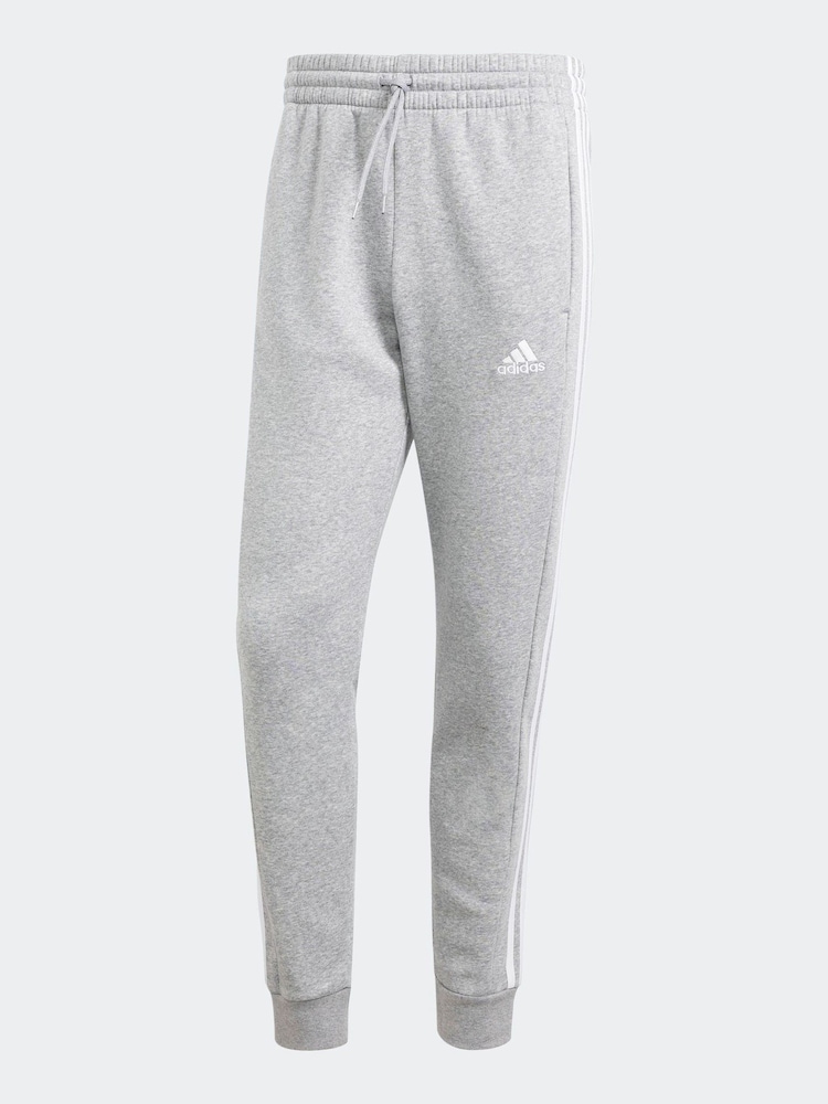 adidas Dark Grey Essentials 3 Stripe Joggers - Image 7 of 7