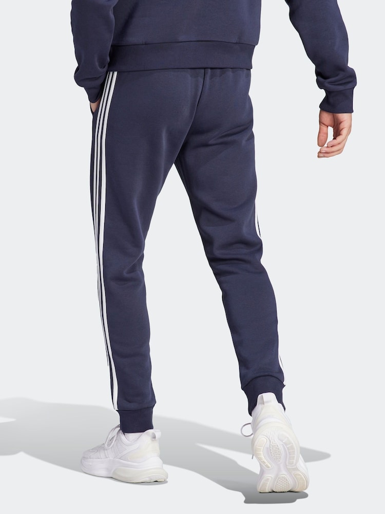 adidas Blue Essentials 3 Stripe Joggers - Image 2 of 6
