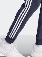 adidas Blue Essentials 3 Stripe Joggers - Image 5 of 6