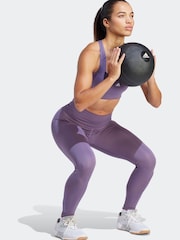 adidas Purple Optime Long Leggings - Image 3 of 6