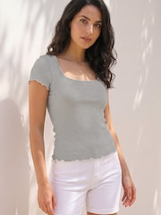 Roman Black Stripe Frill Hem Top - Image 2 of 4
