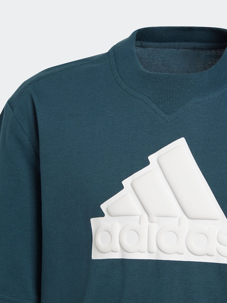 adidas Green Future Icons Logo Piqué T-Shirt - Image 3 of 7