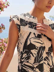 Roman Black Petite Lace Linen Mix Dress - Image 4 of 4