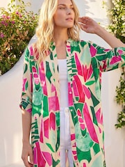 Roman Pink Petite Printed Longline Shirt - Image 2 of 4