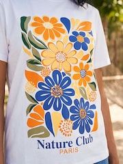 Roman Blue Floral Placement Print T-Shirt - Image 4 of 4