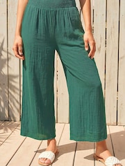 Roman Green Petite Shirred Waist Trousers - Image 2 of 4
