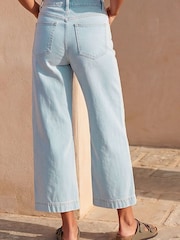 Roman Light Denim Blue Stretch Culotte Jeans - Image 3 of 4