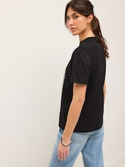 Black Palm Embellished Graphic Heavyweight Short Sleeve Crew Neck T-Shirt - Image 3 of 6