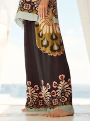 Placement Ikat Print Crinkle Mesh Relaxed Trousers - Image 4 of 6
