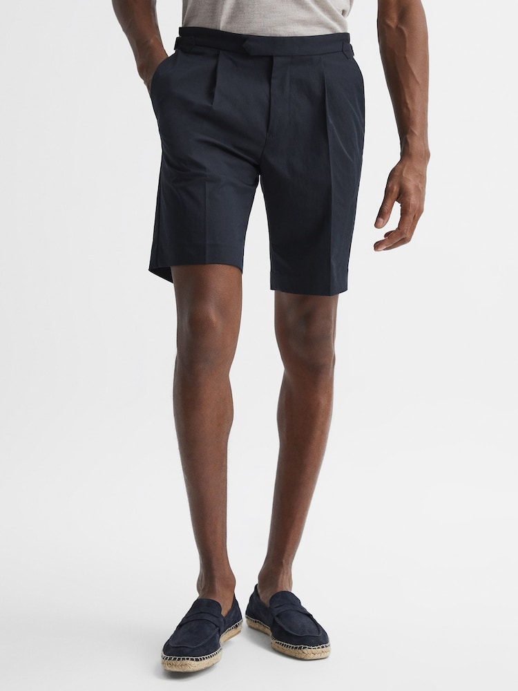 Reiss Navy Shore Side Adjuster Shorts - Image 1 of 6