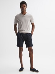 Reiss Navy Shore Side Adjuster Shorts - Image 3 of 6