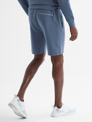 Reiss Airforce Blue Robin Textured Drawstring Shorts - Image 5 of 6