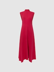 Reiss Bright Pink Livvy Petite Open Back Midi Dress - Image 2 of 8
