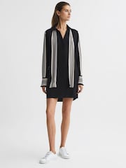 Reiss Black Ellie Side Stripe Mini Dress - Image 1 of 9