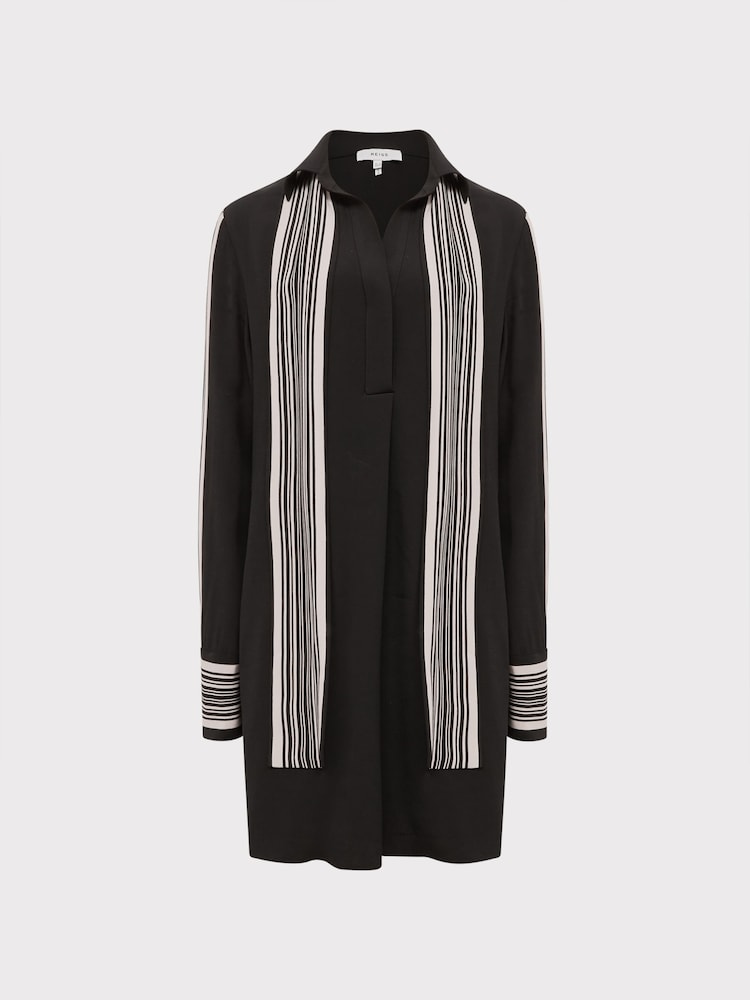 Reiss Black Ellie Side Stripe Mini Dress - Image 2 of 9