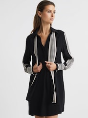 Reiss Black Ellie Side Stripe Mini Dress - Image 4 of 9