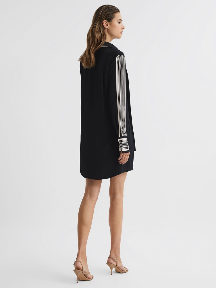 Reiss Black Ellie Side Stripe Mini Dress - Image 5 of 9