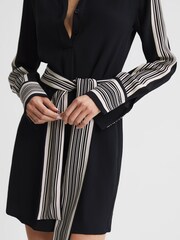 Reiss Black Ellie Side Stripe Mini Dress - Image 6 of 9
