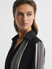 Reiss Black Ellie Side Stripe Mini Dress - Image 8 of 9
