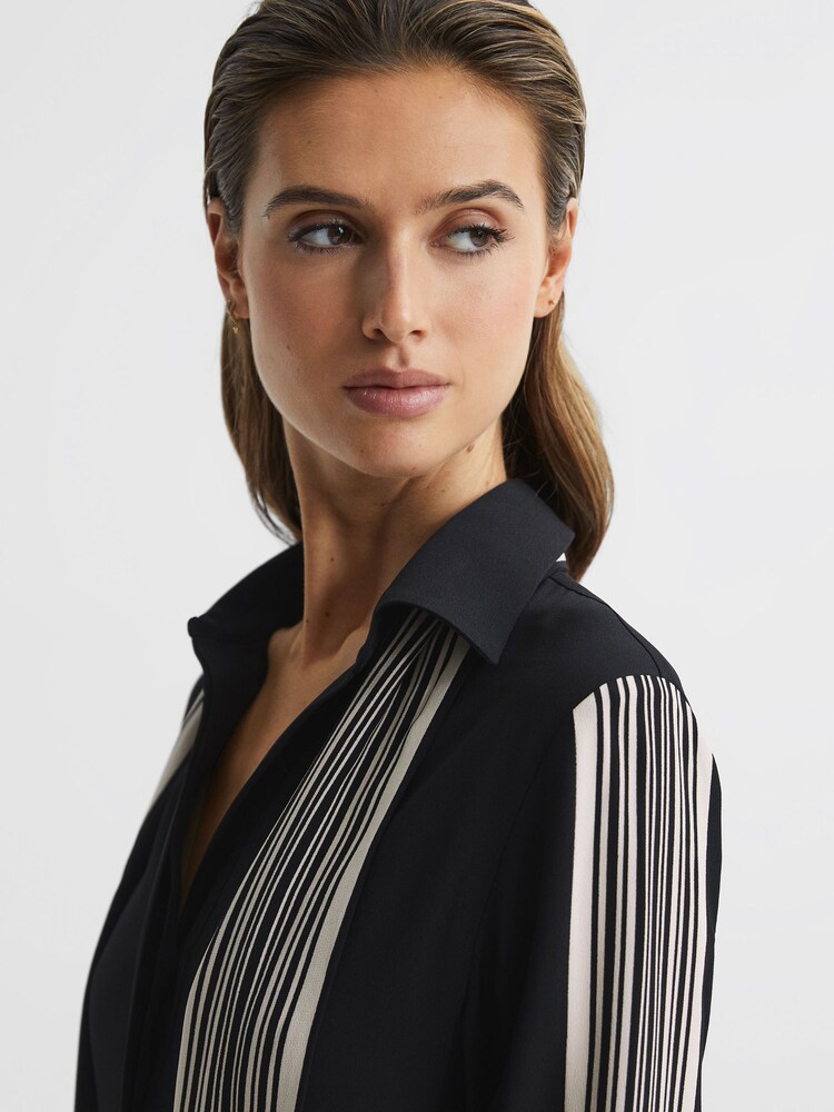 Reiss Black Ellie Side Stripe Mini Dress - Image 8 of 9
