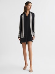 Reiss Black Ellie Side Stripe Mini Dress - Image 9 of 9