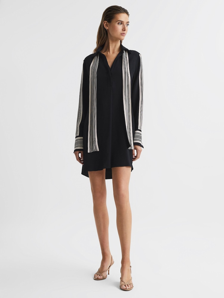 Reiss Black Ellie Side Stripe Mini Dress - Image 9 of 9