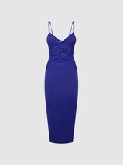 Reiss Purple Rhianna Knitted Bodycon Midi Dress - Image 2 of 7
