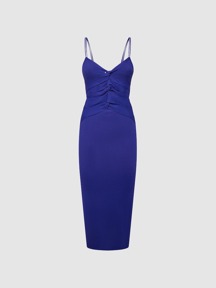 Reiss Purple Rhianna Knitted Bodycon Midi Dress - Image 2 of 7