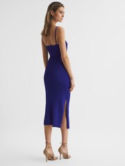 Reiss Purple Rhianna Knitted Bodycon Midi Dress - Image 5 of 7