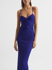 Reiss Purple Rhianna Knitted Bodycon Midi Dress - Image 6 of 7