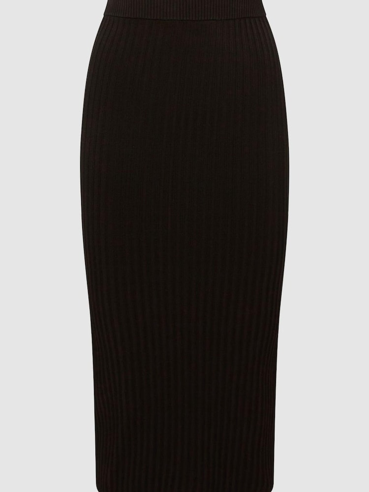 Reiss Black Iona Knitted Pencil Skirt Co-Ord - Image 2 of 5