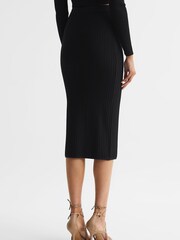 Reiss Black Iona Knitted Pencil Skirt Co-Ord - Image 5 of 5