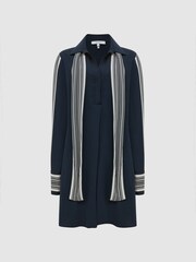 Reiss Navy Ellie Side Stripe Mini Dress - Image 2 of 8