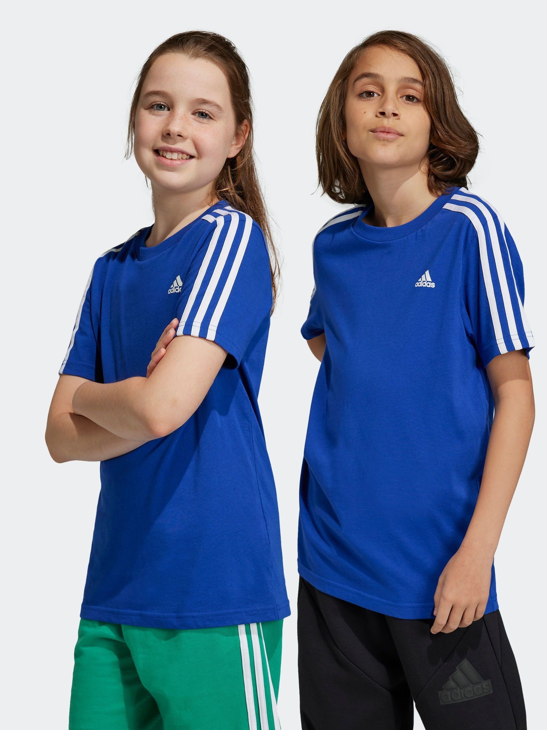 Buy adidas Blue Essentials 3 Stripes 100 Cotton T Shirt from Next Singapore