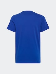 adidas Blue Essentials 3 Stripes 100% Cotton T-Shirt - Image 2 of 5